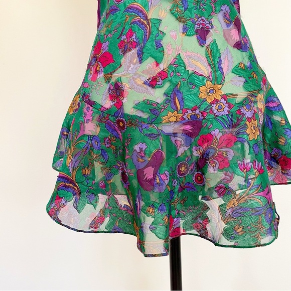 Vintage 80s Victoria’s Secret Jewel Tone Floral Mini Slip Dress - Picture 10 of 10